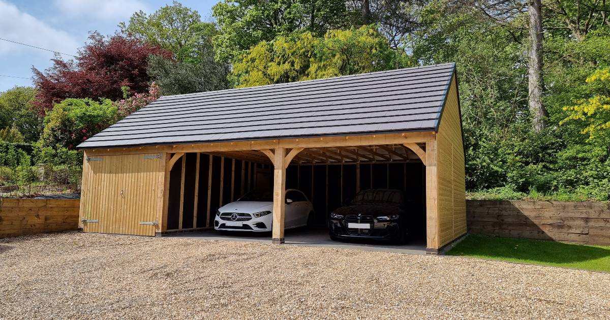 Oak framed garages for conservation areas Chart Garages